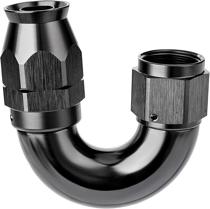EVIL ENERGY 6AN 180 Degree PTFE One Piece Full Flow End Hose Fitting Aluminum by EVILENERGY