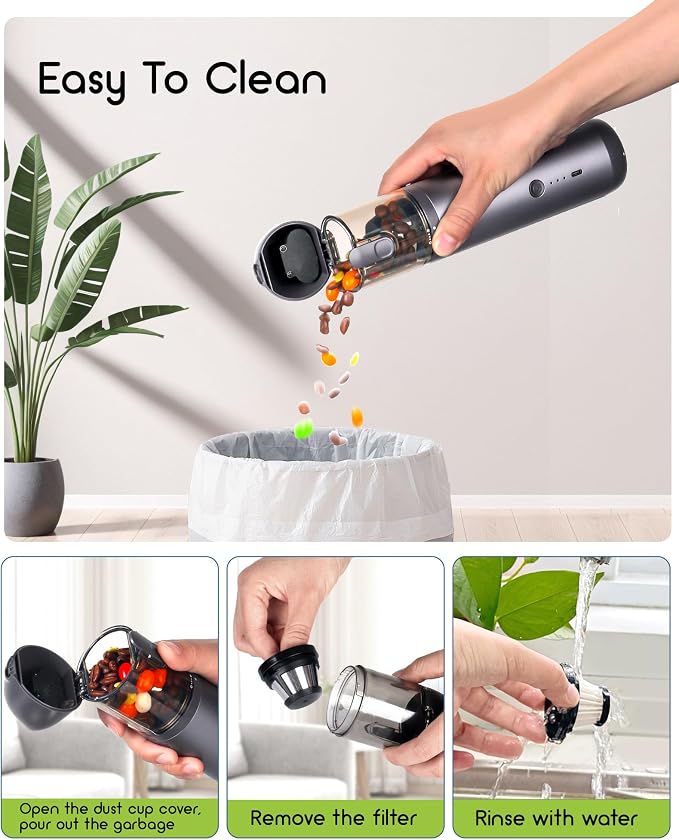 Car Vacuum, Aluminum Alloy V8 Handheld Vacuum Portable, Durable Cordless Vacuum - Image 7