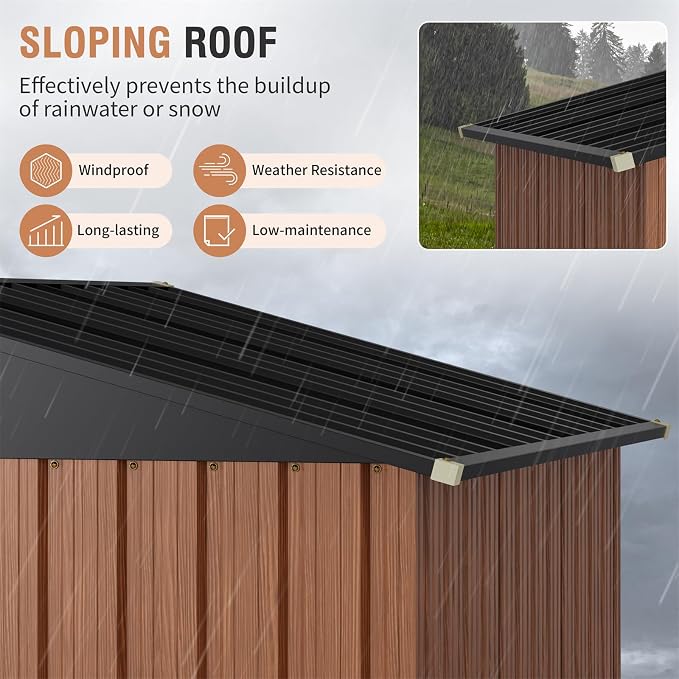 5x3 Ft Storage Shed, Outdoor Metal Shed - Image 5