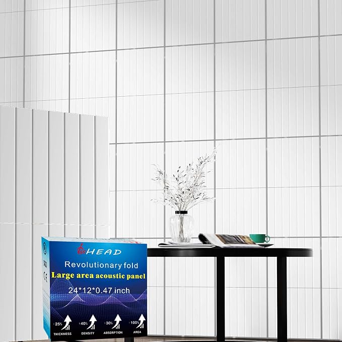 16 Pack Large Fold Soundproof Wall Panels, 1.2lb/ft³ High Density, Thicker by Staytunedforournewproduct