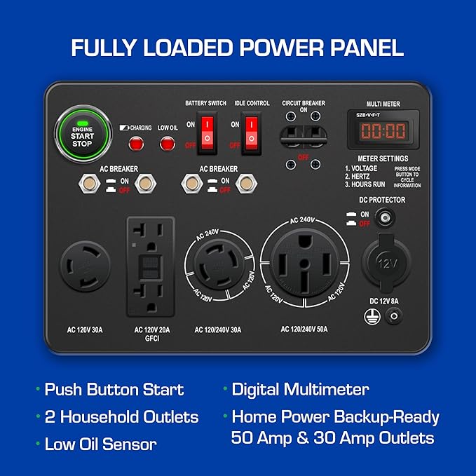DuroMax XP13000EH 13, 000-Watt Dual Fuel Portable Generator - Image 5