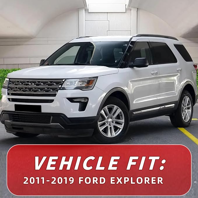 in Channel Rain Guards Fit for Ford Explorer 2011 2012 2013 2014 2015 2016 2017 - Image 2