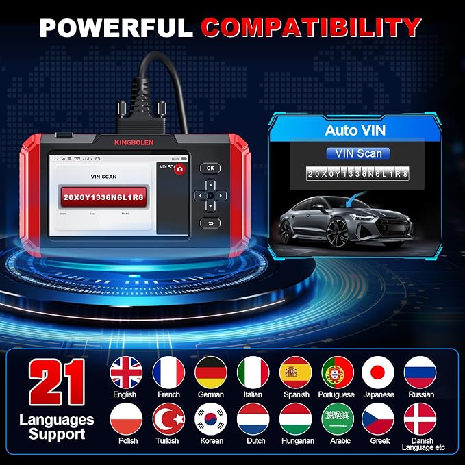 KINGBOLEN S800 OBD2 Scanner Diagnostic Tool, ABS SRS Engine at Automotriz Code - Image 7