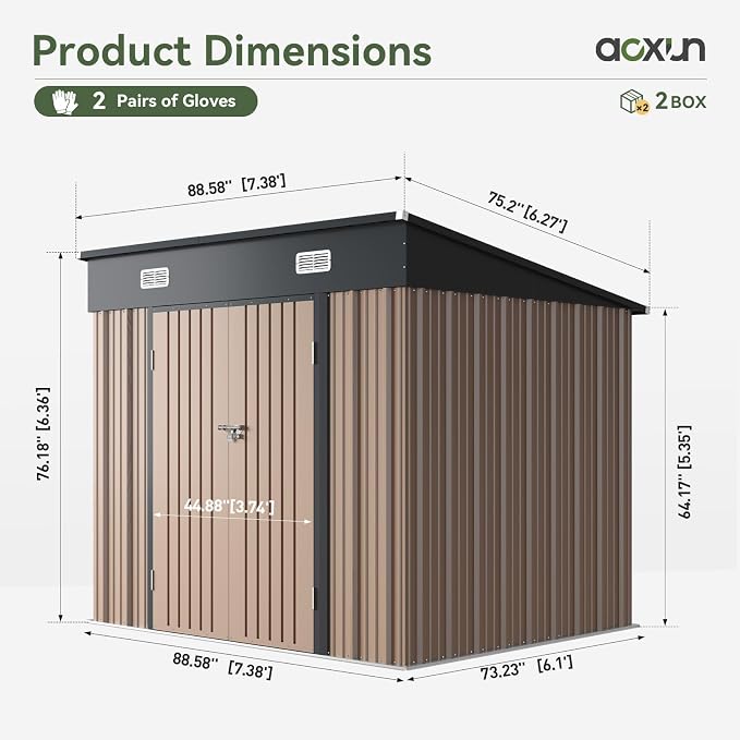 Aoxun 7.5x6 FT Outdoor Shed Metal Storage Shed - Image 8