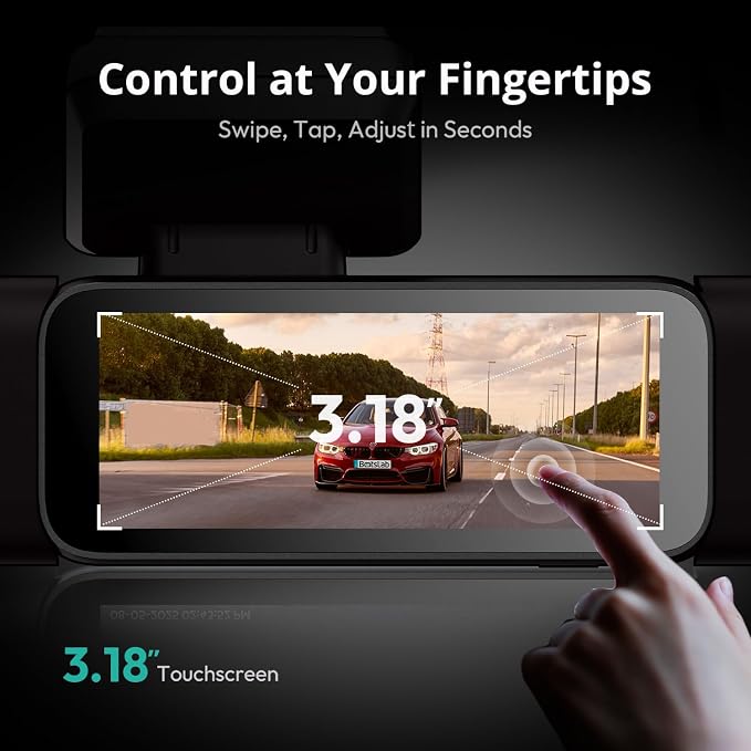 3K 4 Channel Dash Cam, 560° All-Sides View, Front and Rear Inside Car Camera - Image 5