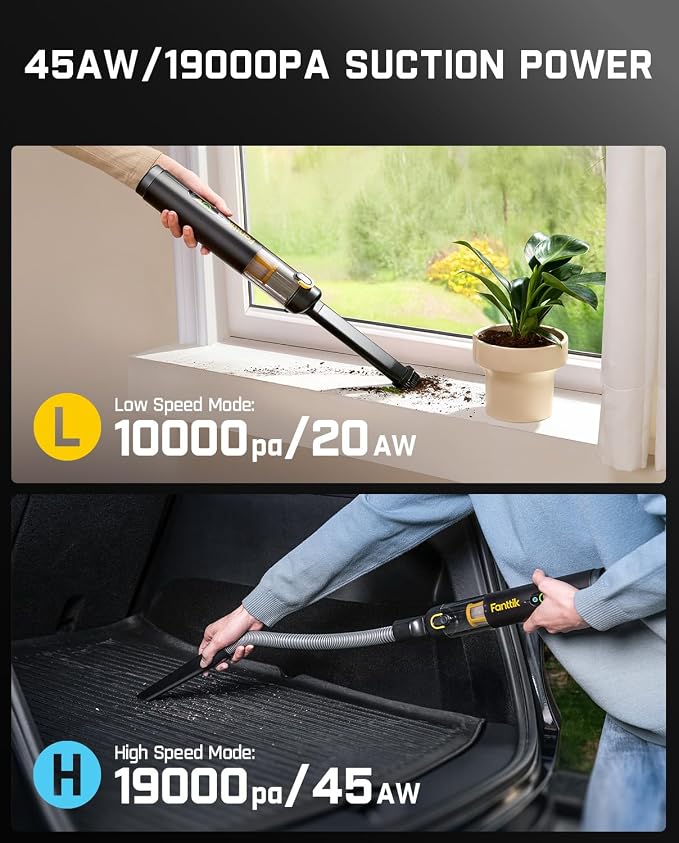 Fanttik Slim V10 APEX Cordless Car Vacuum, 4-in-1 Portable Mini Handheld Vacuum - Image 5