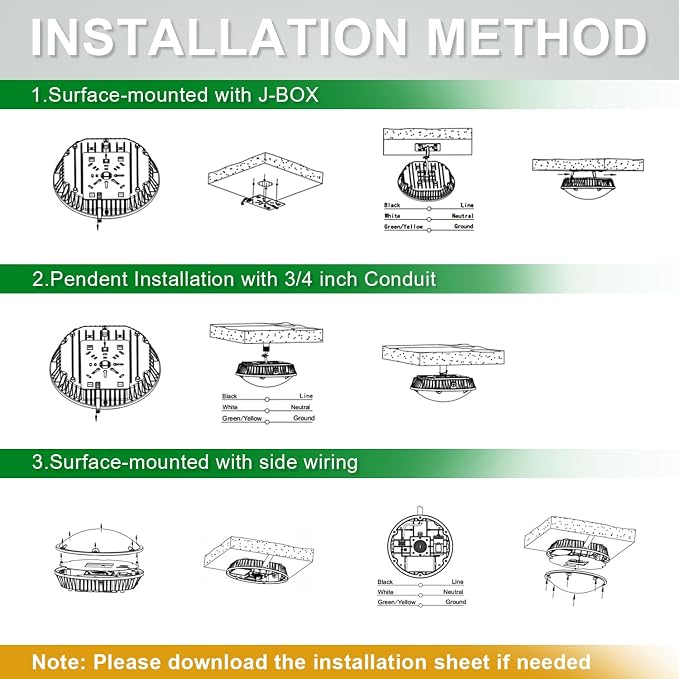 OSTEK LED Garage Light 30W/40W/60W LED Carport Canopy Lights 5000K 90-277V IP65 - Image 3