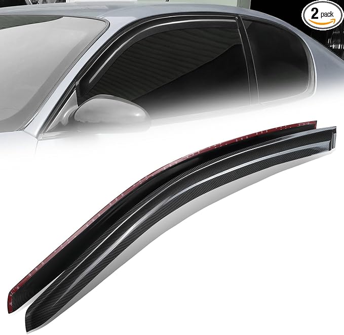 Auto Dynasty 2Pcs Carbon Fiber Pattern Window Visors Compatible by AutoDynasty
