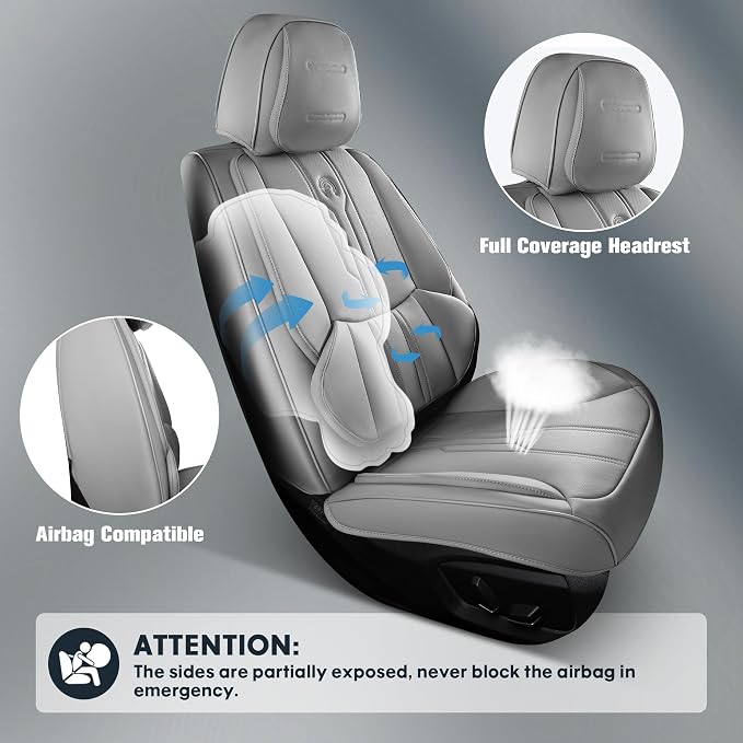 AOOG Car Seat Covers Full Set, Leather Seat Covers - Image 6