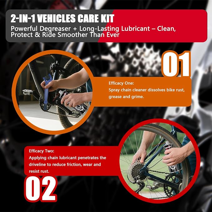 Chain Cleaner Kit, Professional Bike Chain Cleaner Set, Motorcycle Cleaning Kit - Image 5
