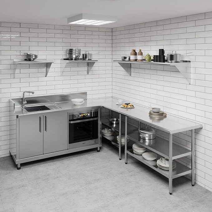 AmGood 16 in. x 60 in. Stainless Steel Wal Mount Shelf. Commercial/Home. Kitchen - Image 2