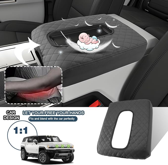 Ruiya Hummer EV Armrest Cover, for Hummer EV Accessories Center Console Cover - Image 5