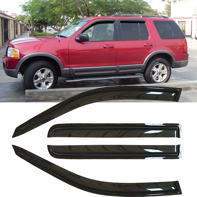 4pcs Original Shatterproof Side Window Wind Deflector Tape on Sun Rain Guards - Image 2