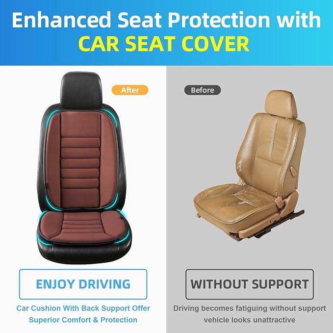 Car Seat Cushion with Back Support Pillow, Comfy Lumbar Support & Seat Cushion - Image 5