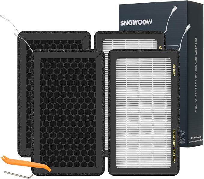 Tesla Model 3 Model Y Air Filter HEPA 4 Pack by SNOWOOW