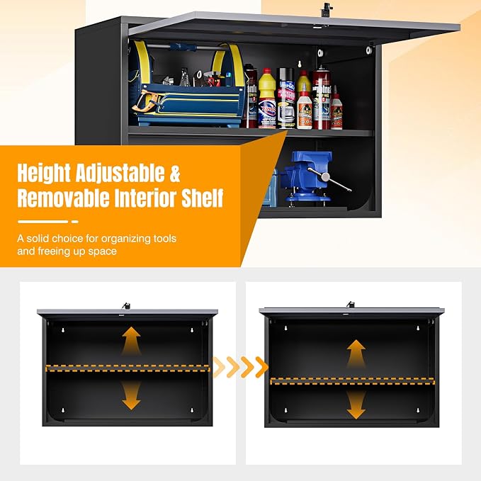 Metal Wall Cabinet for Garage Floating Garage Storage Wall Mount Shop Cabinet - Image 4