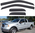 Set of 4 Front+Rear Smoke Sun Rain Guard Outside Mount Tape-On Acrylic Window by LQQDP
