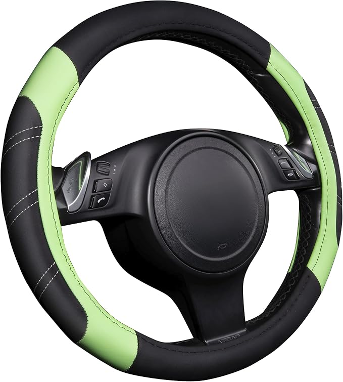 CAR PASS Line Rider Microfiber Leather Sporty Steering Wheel Cover Universal - Image 2