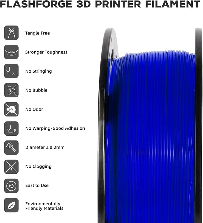 FLASHFORGE PLA Filament 1.75mm, 3D Printer Filament 1kg Spool, Dimensional - Image 2