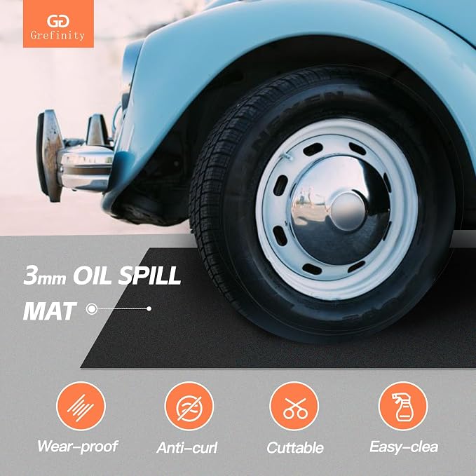 5'x 6’Garage Floor Mat & Oil Spill Mat, Heavy Duty Under Car Mat - Image 2
