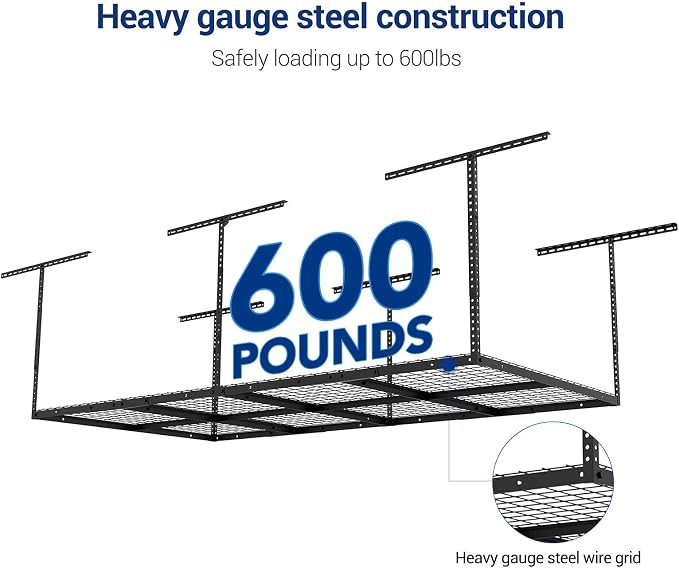 FLEXIMOUNTS 3x8 Overhead Garage Ceiling Storage Rack, Adjustable Garage - Image 3