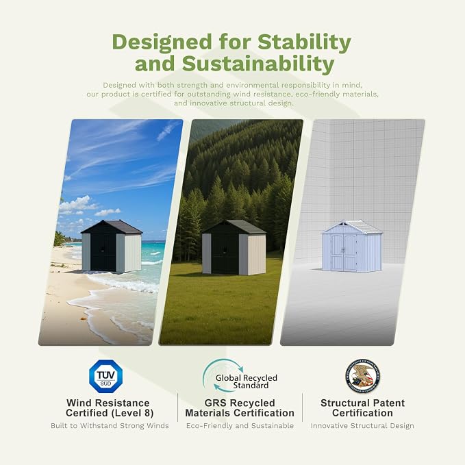 Patiowell 8 x 10 FT Resin Outdoor Storage Shed - Image 7