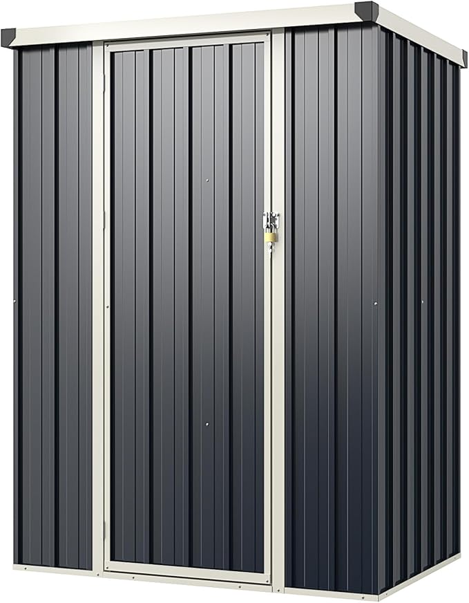Goplus 3.8 x 2.8 FT Storage Shed Outdoor, All-Weather Steel Utility Storage - Image 9