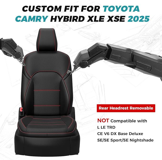 for Toyota Camry Seat Covers XSE XLE 2025 - Image 2