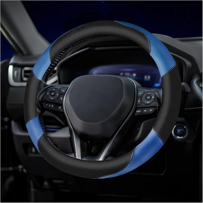 Soft Leather Steering Wheel Cover by ESALFAUTO