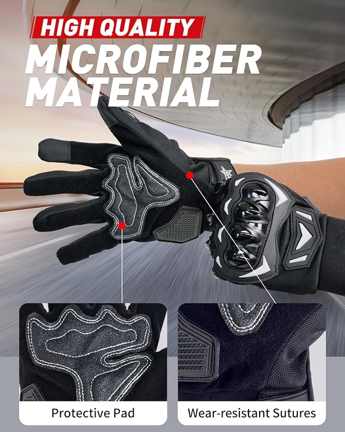 Motorcycle Gloves, Touchscreen Motorbike Gloves - Image 4