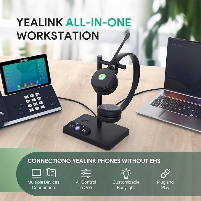 Yealink WH62 Dual Teams DECT Wireless Headset 525 ft Range, Work Headphones - Image 5