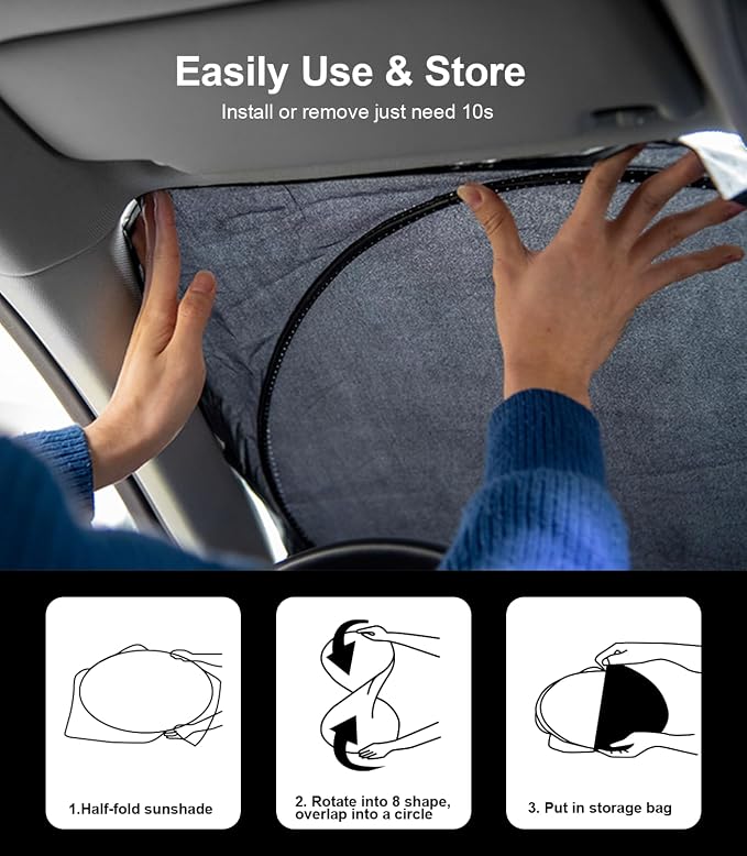 INSAUTO for Altima 2024 Windshield Sun Shade Sunshade for Nissan Altima Sedan - Image 3