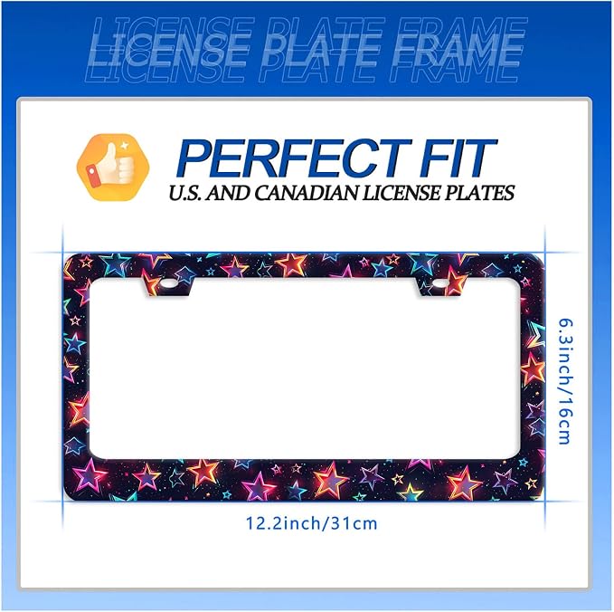 Colorful Stars License Plate Frame Starry Sky License Plate Holder Funny Car - Image 7
