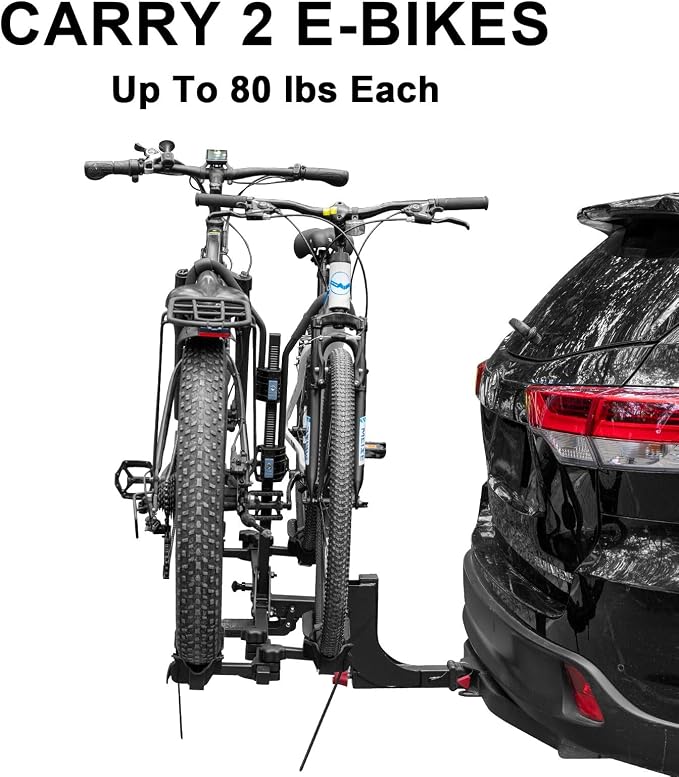WEIZE 2 E Bike Rack Hitch Mounted, Wobble Free Smart Tilting Folding 2 Bicycle - Image 2