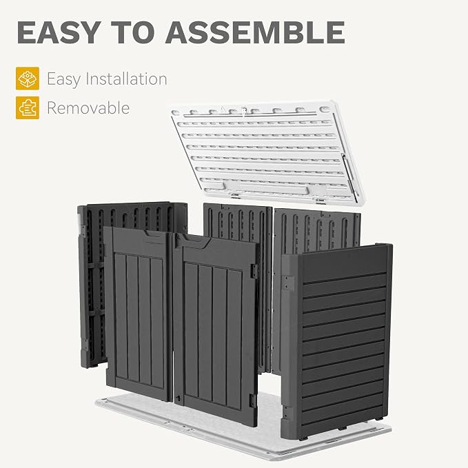 DWVO Outdoor Weather-Resistant Horizontal Storage Shed, 35 Cu Ft Capacity - Image 3