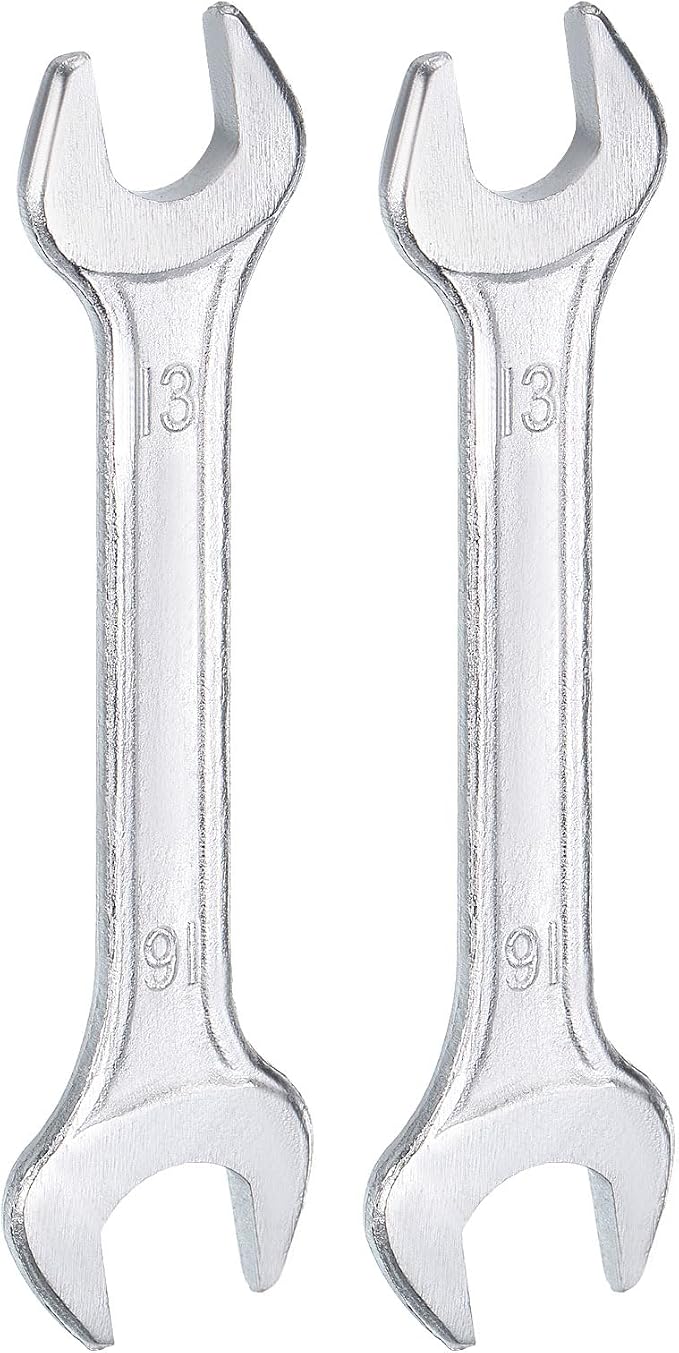 HARFINGTON 2pcs Double Open End Wrench 13mm x 16mm Metric 15 Degree Offset by HARFINGTON