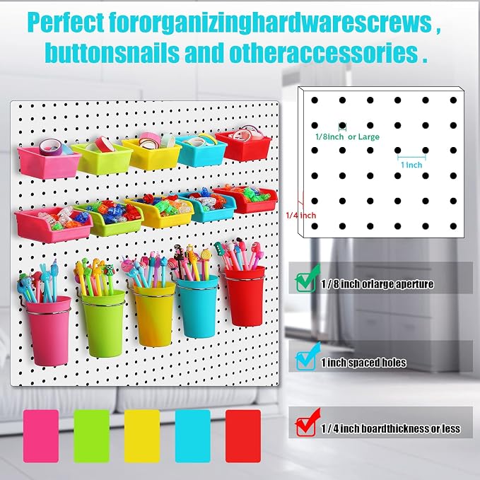 Yookeer 20 Pcs Pegboard Bins and Cups - Image 3
