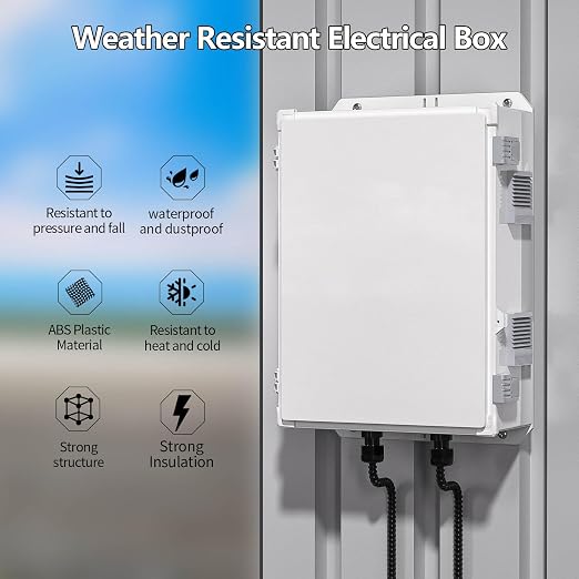 Outdoor Electrical Junction Box, ABS Water Resistant Enclosure - Image 2