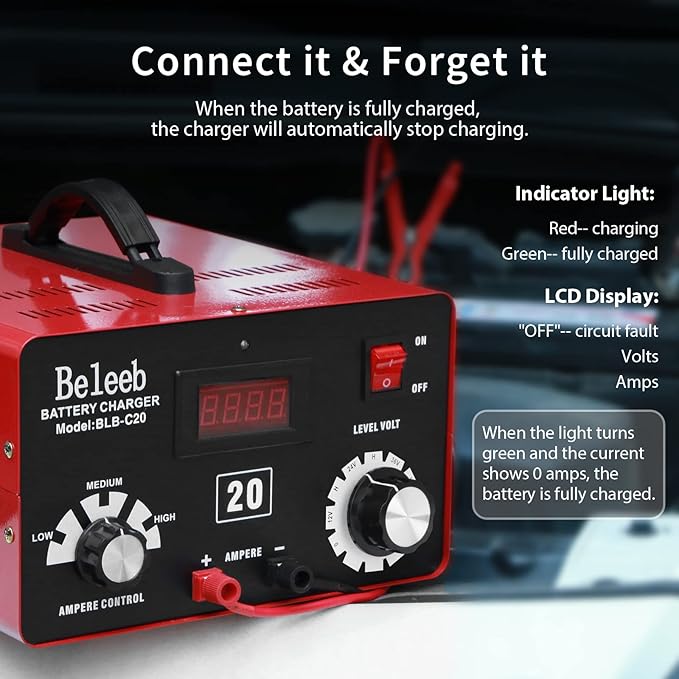 C20 Adjustable Battery Charger 12V 24V 36V 48V, 12A Pulses of High-Voltage - Image 5