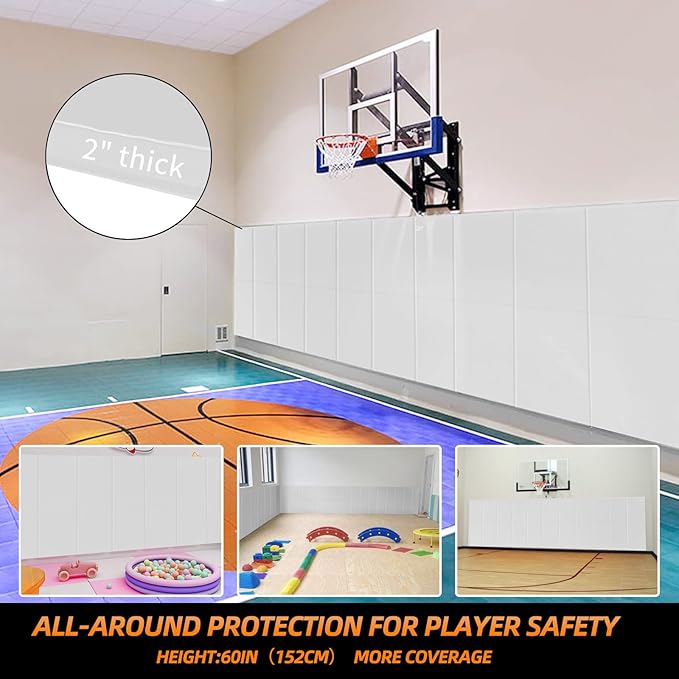 PROGOAL 2"/4" Thick Foam Protection Wall Pad，Gym Basketball-Court - Image 4