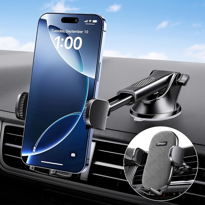 APPS2Car Suction Cup Phone Mount, Windshield/Dashboard/Air Vent Car Phone by APPS2Car