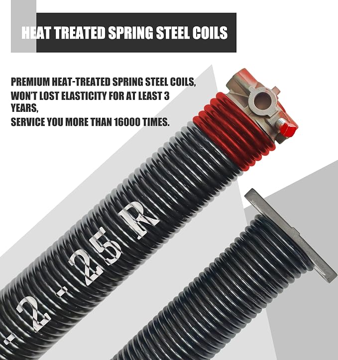 Garage Door Torsion Spring Set, Pair of 2" Electrophoresis Coated Garage Door - Image 2
