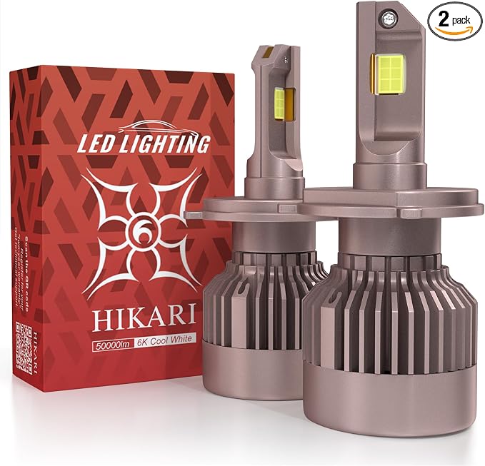 Hikari 2025 Future 50000LM H4/9003 LED Fog Light, 65W Titanova LED, 6000K Cool by HIKARI