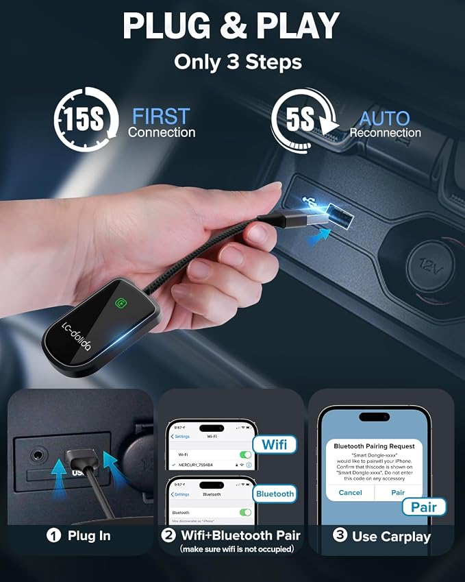LC-dolida Wireless CarPlay Adapter - Image 5