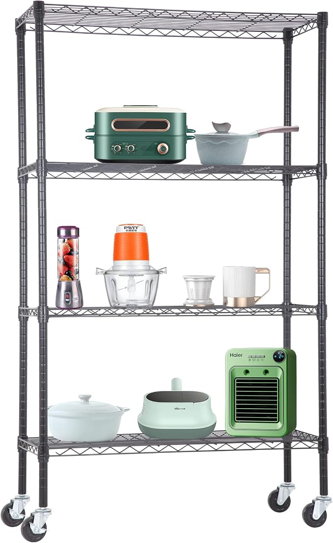 4-Tier Adjustable NSF-Certified Metal Shelf 36L x 14W x 62H Wire Shelving Unit by BestOffice