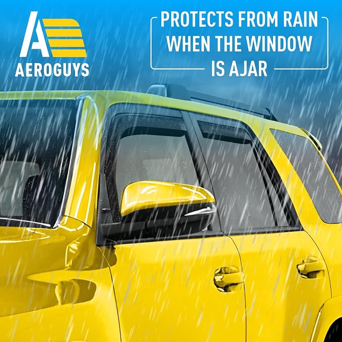 Extra Durable Window Deflectors Tape-On Window Visors Rain Guards Fit - Image 2