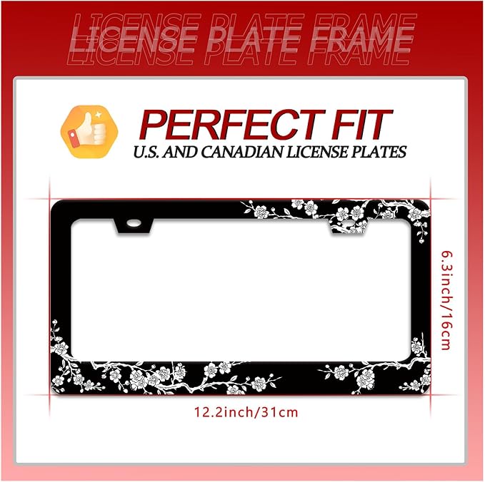 Cherry Blossoms License Plate Frame Beautiful Floral License Plate Frames - Image 2