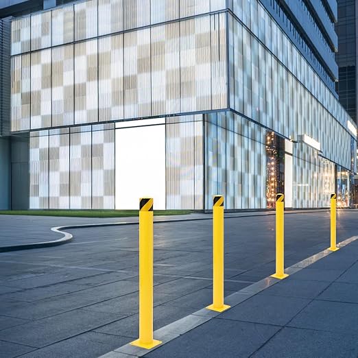 Safety Bollard 2 Packs, 42 Inch Height Steel Post, 4.5 Inch Diameter Parking - Image 2