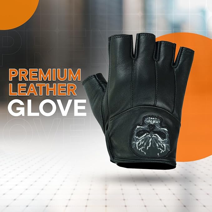 Daniel Smart Men's Motorcycle Leather Gloves - Image 5