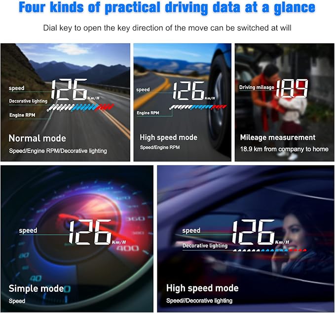 Heads up Display for Cars Car HUD M7, Digital Speedometer for Car OBD/GPS Smart - Image 5